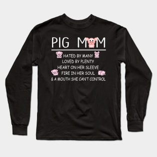 Cute Pig Mom Quotes. Long Sleeve T-Shirt